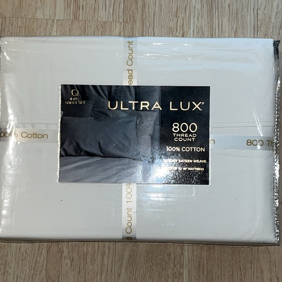Ultra Lux 100% Cotton 800 Thread Count Luxury Sateen Weave 4 Pc  Sheet Set - Picture 6 of 7